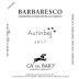 Ca' del Baio Barbaresco Autinbej 2017 Front Label