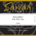 Saviah Malbec 2009 Front Label