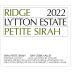 Ridge Lytton Estate Petite Sirah 2022 Front Label