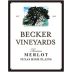 Becker Vineyards Reserve Merlot 2023 Front Label