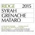 Ridge Lytton Estate Vineyard Grenache/Syrah/Mataro 2015 Front Label