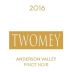 Twomey Anderson Valley Pinot Noir 2016 Front Label