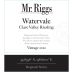 Mr. Riggs Watervale Riesling 2020 Front Label