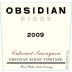 Tricycle Wine Company Obsidian Ridge Cabernet Sauvignon 2009 Front Label