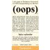 Oops Spicy Splendor Carmenere 2016 Front Label