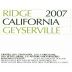 Ridge Geyserville (3 Liter Bottle - stained label) 2007 Front Label