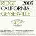 Ridge Geyserville (1.5 Liter Magnum) 2005 Front Label