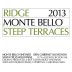 Ridge Monte Bello Steep Terraces Cabernet Sauvignon 2013 Front Label