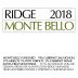Ridge Monte Bello 2018 Front Label