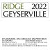 Ridge Geyserville 2022 Front Label