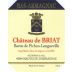 Chateau de Briat Hors d'Age Armagnac Front Label