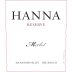 Hanna Reserve Merlot 2014 Front Label
