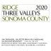 Ridge Three Valleys Red 2020 Front Label