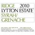 Ridge Lytton Estate Vineyard Grenache/Syrah 2010 Front Label