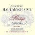 Chateau Haut-Monplaisir Cahors Prestige 2016 Front Label