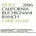 Ridge Buchignani Ranch Carignane 2006 Front Label