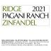 Ridge Pagani Ranch Zinfandel 2021 Front Label