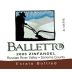 Balletto Winery Zinfandel 2005 Front Label