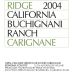 Ridge Buchignani Ranch Carignan 2004 Front Label