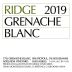 Ridge Grenache Blanc 2019 Front Label