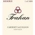 Trahan Winery Reserve Cabernet Sauvignon 2012 Front Label