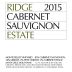 Ridge Estate Cabernet Sauvignon (375ML half-bottle) 2015 Front Label