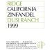 Ridge Dusi Ranch Zinfandel 1999 Front Label