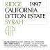 Ridge Lytton Estate Syrah 1997 Front Label