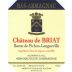 Chateau de Briat Folle Blanche Armagnac 2004 Front Label
