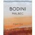 Bodini Malbec 2020 Front Label