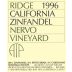 Ridge Nervo Zinfandel 1996 Front Label