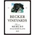Becker Vineyards Reserve Merlot 2022 Front Label