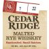 Cedar Ridge Malted Rye Whiskey Front Label