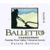 Balletto Winery Russian River Chardonnay 2007 Front Label