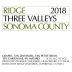 Ridge Three Valleys Red 2018 Front Label