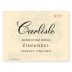 Carlisle DuPratt Vineyard Zinfandel 2017 Front Label