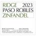 Ridge Paso Robles Zinfandel 2023 Front Label