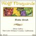 Wolff Vineyards Petite Sirah 2015 Front Label