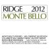 Ridge Monte Bello (3 Liter Bottle) 2012 Front Label