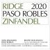 Ridge Paso Robles Zinfandel 2020 Front Label