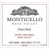 Monticello Estate Pinot Noir 2019 Front Label