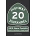 Highway 20 Wine Zinfandel 2012 Front Label