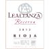 Bodegas Altanza Lealtanza Reserva 2012 Front Label