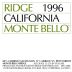 Ridge Monte Bello 1996 Front Label