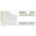 Ridge Monte Bello 2016 Front Label