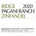 Ridge Pagani Ranch Zinfandel 2020 Front Label