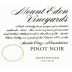 Mount Eden Vineyards Estate Pinot Noir (slightly torn label) 2010 Front Label