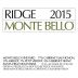 Ridge Monte Bello 2015 Front Label