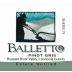 Balletto Winery Pinot Gris 2010 Front Label