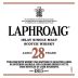 Laphroaig 28 Year Single Malt Scotch Whisky Front Label